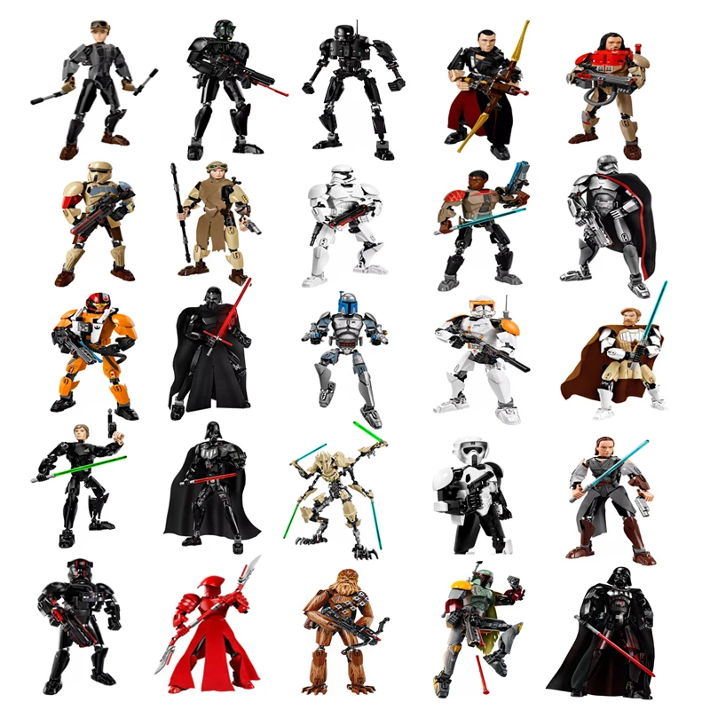 

Mailackers Starwars Series Figures Darth Vader Rey Finn Luke Skywalker Kylo Building Blocks Compatible Star Wars Sets