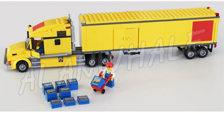  298pcs City Airport Great Vehicles Yellow Truck Model Building Blocks 02036 Assemble Bricks Childre