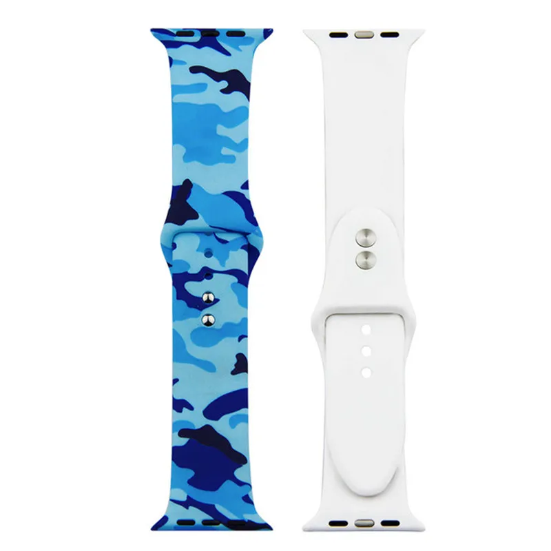 Сменный спортивный ремешок для Apple Watch Band 5, 4, 44 мм, 40 мм, силиконовый браслет с цветочным принтом для iWatch Series 3, 2, 1, 42 мм, 38 мм - Цвет ремешка: NO. 23