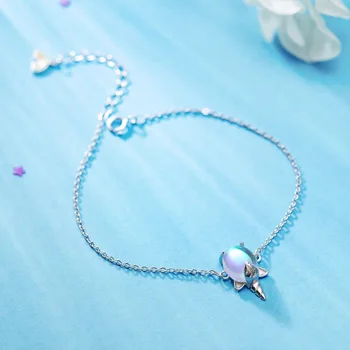 Silver Simple Moonstone Unicorn Bracelets