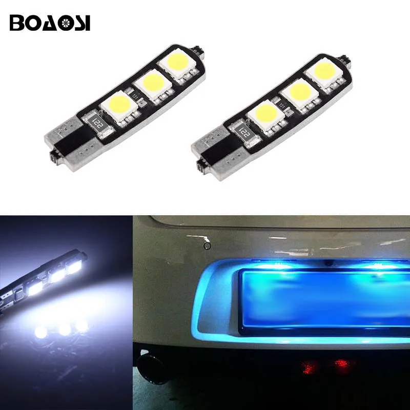 BOAOSI 2x LED T10 Canbus Bulbs Interior Lights License Plate Light For