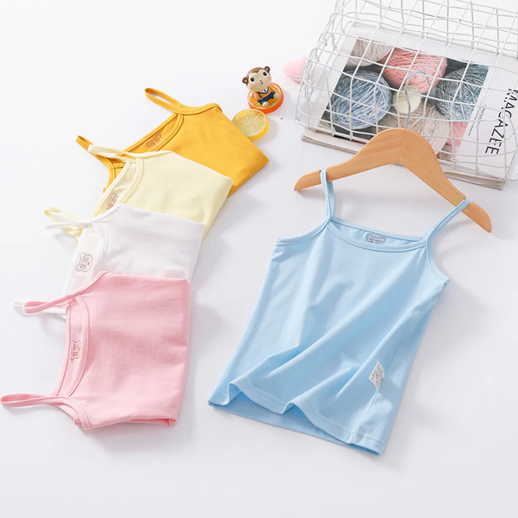 

Children Kids Girl Sleeveless Candy Color Vest T-shirt Undershirt Tops Clothes HOOLER