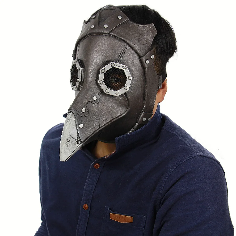 

Plague Doctor Mask Halloween Mask Latex Full Face Punk Bird Face Mask Scary Creepy Cosplay Mask with Elastic Strap for Party