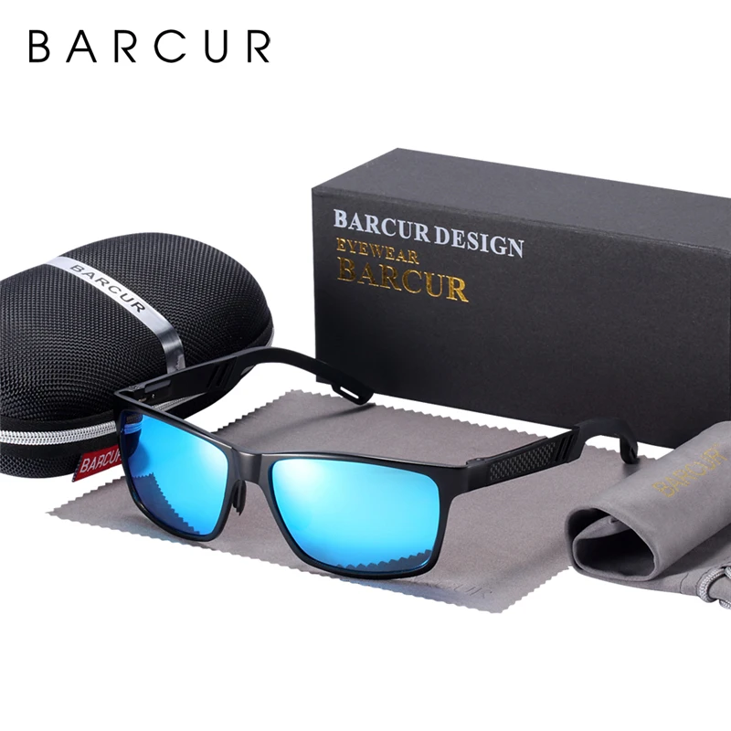 BARCUR мужские солнцезащитные очки для мужчин из алюминиево-магниевого сплава, солнцезащитные очки для вождения, прямоугольные солнцезащитные очки