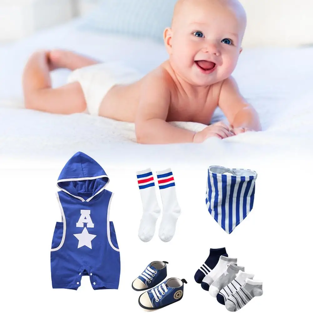

New Summer Baby Boy Clothes Kids Clothes Sets Newborn Sports Style Suit Innovative Styling Romper Shoes Sportswear Suit