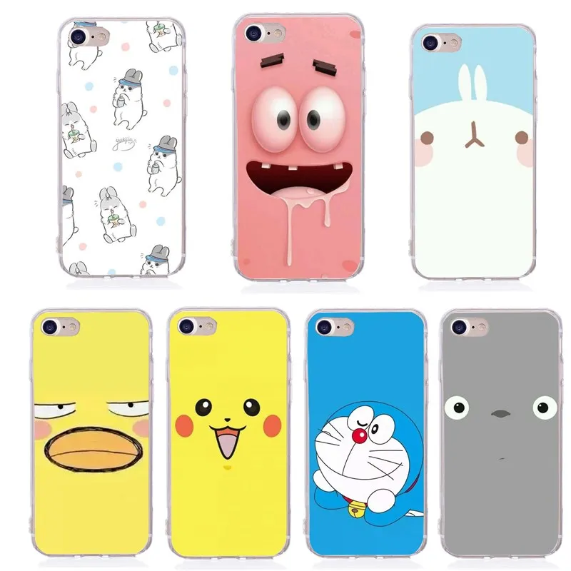 For iphone 5 5S SE 6 6S Cute Cartoon Coque Yellow Doraemon Cover Case for 7 8 plus Fundas Capa Accessories |