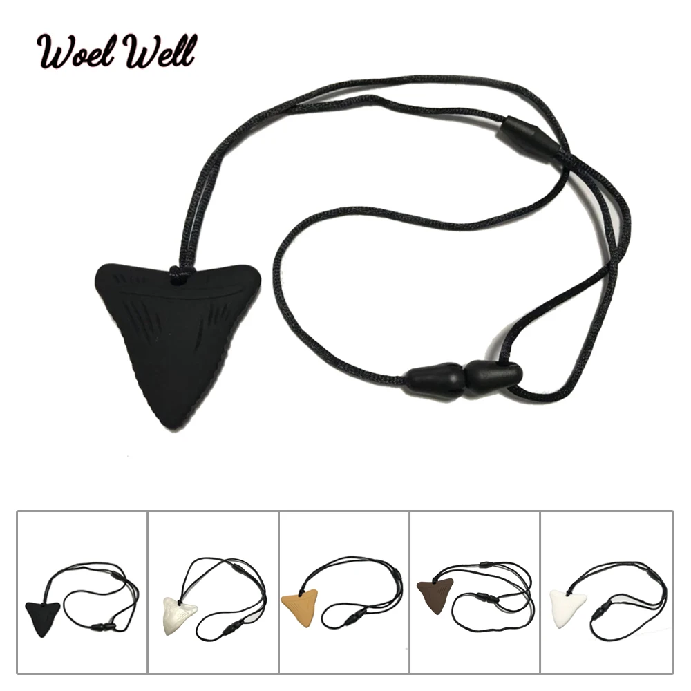 

Woel Well 1pcs Silicone Shark Chew Children's Teether Necklace Baby Teething Toy Pendant for Autistic Chews