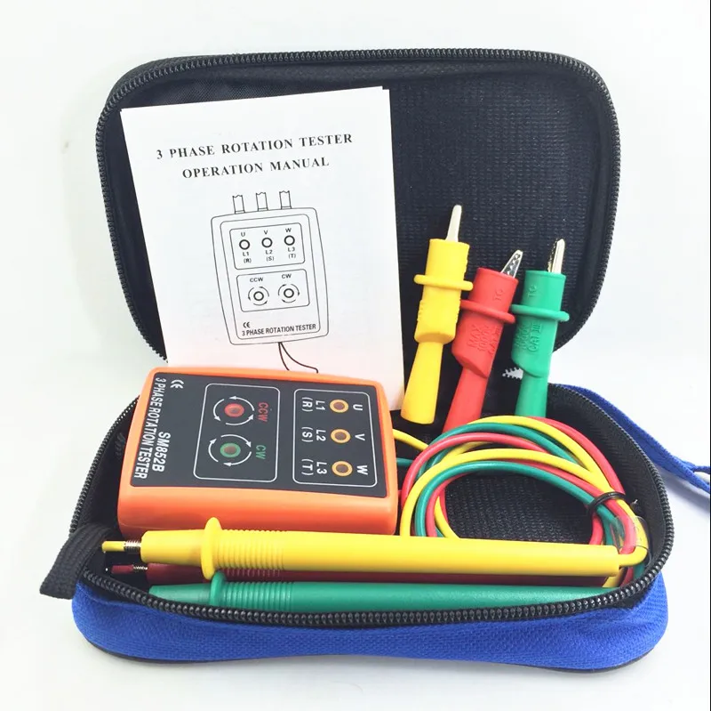 

SM852B 3 Phase Sequence Meter Presence Rotation Tester Phase Indicator