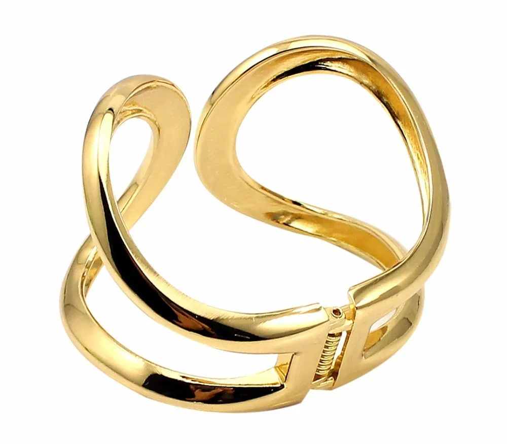 Simple Punk Cuff Bracelets & Bangles Summer Statement Gold Color Metal Pulseiras Present Jewelry 6