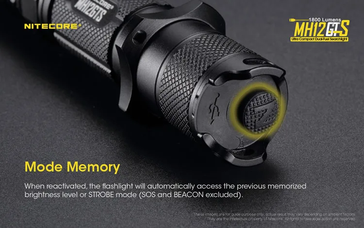 Nitecore 1800 LMs MH12GTS+ 18650 батарея микро USB перезаряжаемые тактические фонари CREE XPP35 HD светодиодный уличный поисковый фонарь