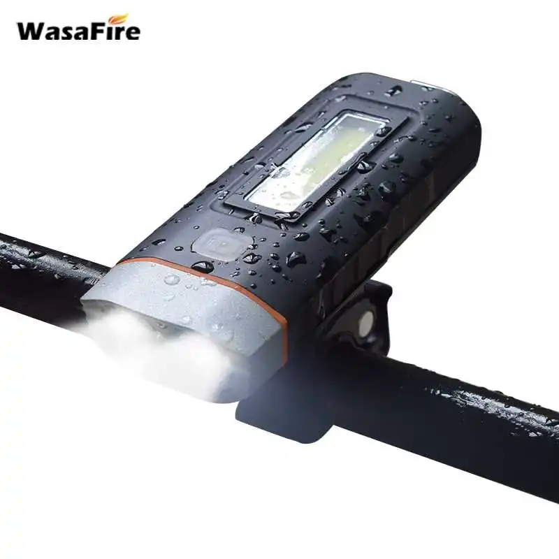 WasaFire 2* T6 светодиодный велосипедный передний фонарь светодиодный фонарик велосипедный налобный фонарь USB Перезаряжаемый велосипедный фонарь ночное Предупреждение