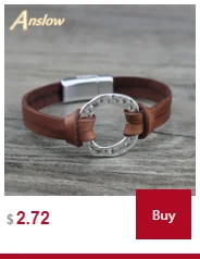 Anslow Лидер продаж Новинка Лидер продаж модные ювелирные изделия мужские пара Drongfly кожаный браслет на запястье браслеты LOW0448LB