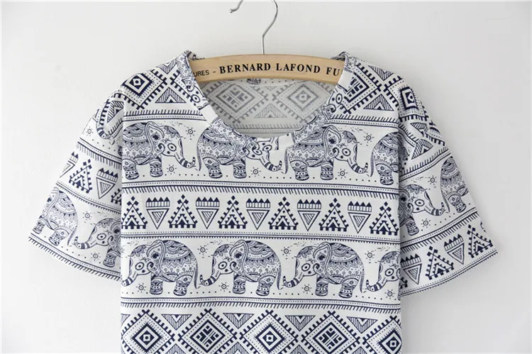 2018 New Fashion Harajuku elephant print T Shirt Women Clothes short sleeve Tops O-Neck Tee T-Shirts