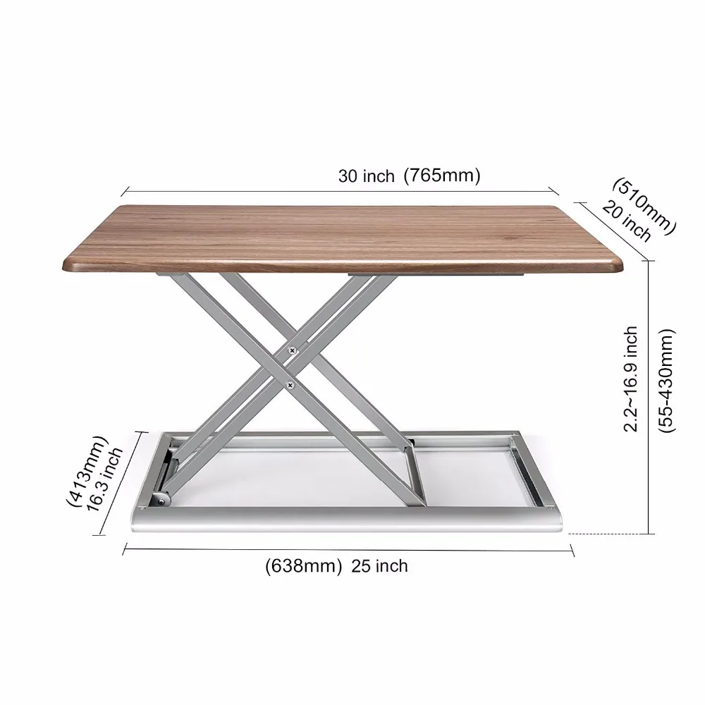 قوائم مكتب تحويل ، ارتفاع قابل للتعديل الجلوس مكتب عمل أثناء الوقوف الألومنيوم Lapdesk ل رصد و محمول الجلوس للوقوف في ثوان