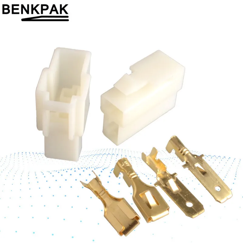 

6.3mm connector 2P 2 pin Electrical 6.3 Connector Kits Male Female socket plug for Motorcycle Car