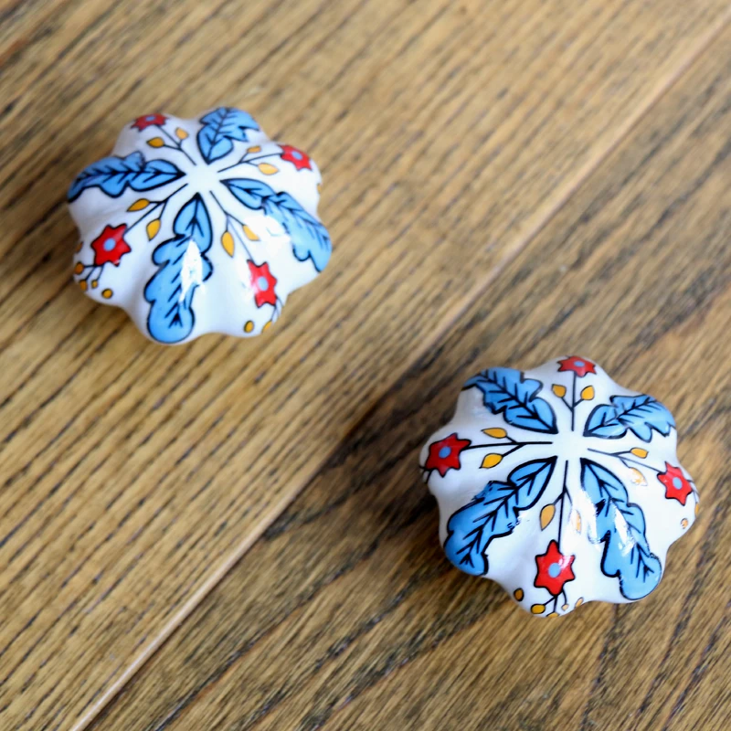 indian pumpkin flora furniture knob ceramic drawer pull cabinet knobs decorative cupboard wardrobe closet door handle - Decorative Cabinet Knobs indian pumpkin flora furniture knob ceramic drawer pull cabinet knobs decorative cupboard wardrobe closet door handle - Decorative Cabinet Knobs