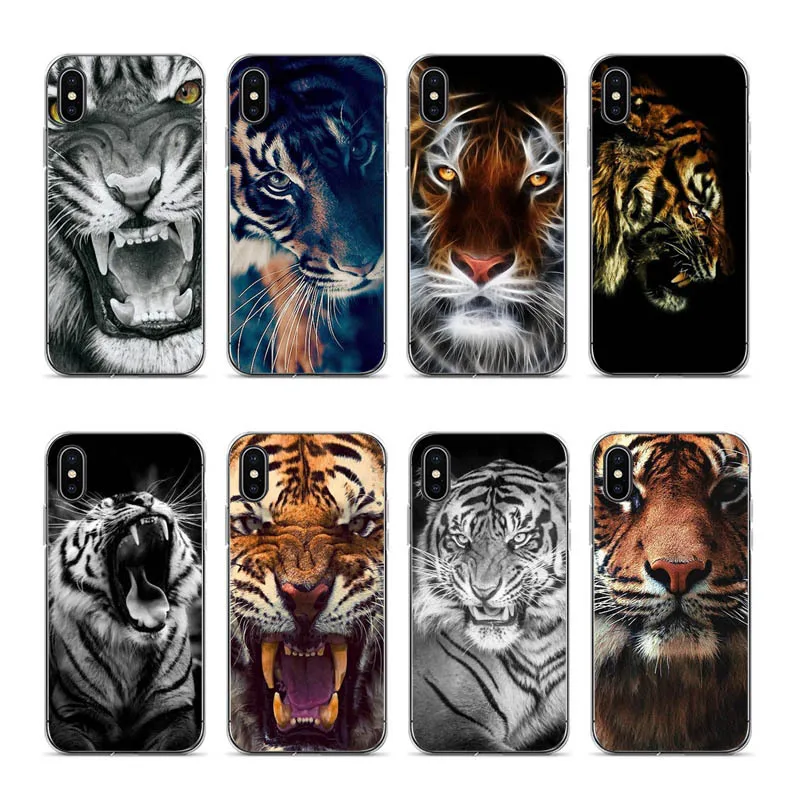 

IMIDO The Tiger to sketch funda Plastic soft Phone Case for iPhone 8 7 6 6S Plus X XS XR XSmax 7plus 8plus Cover