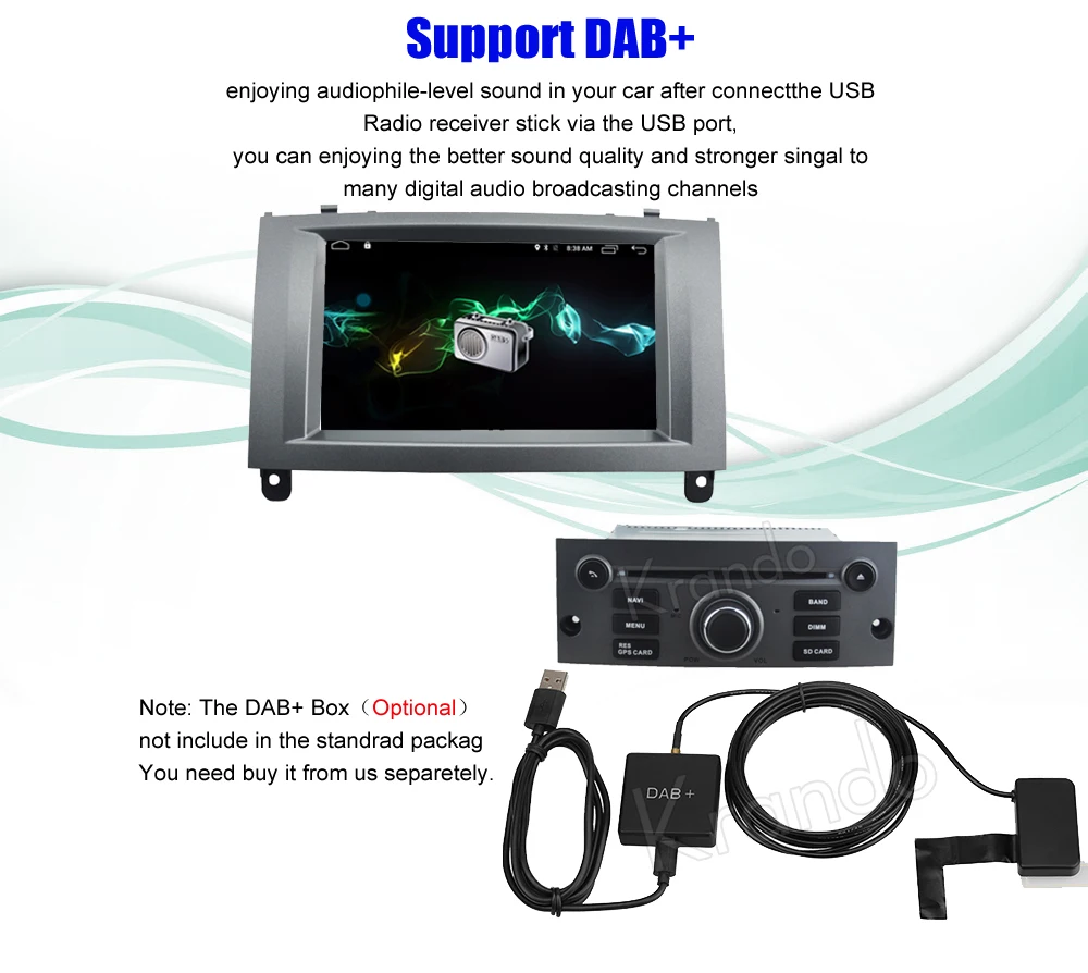 Discount Krando Android 8.0 car dvd player multimedia for peugeot 407 2004-2010 radio gps navigation system WIFI 3G Playstore AC 11