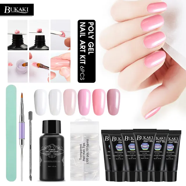 Bukaki 11pcs Polygel Nail Extension Sets Uv Led Builder Gel Bukaki 11pcs Polygel Nail Extension Sets Uv Led Builder Gel Fake Tips Dual Ended Pen