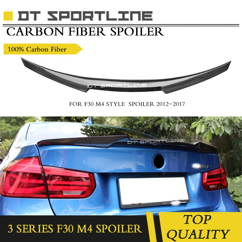 

For BMW F30 F80 M4 Spoiler Carbon Fiber Material M Performance four style 2012 - up 320i 328i 335i 326D F30 Carbon Fiber wing
