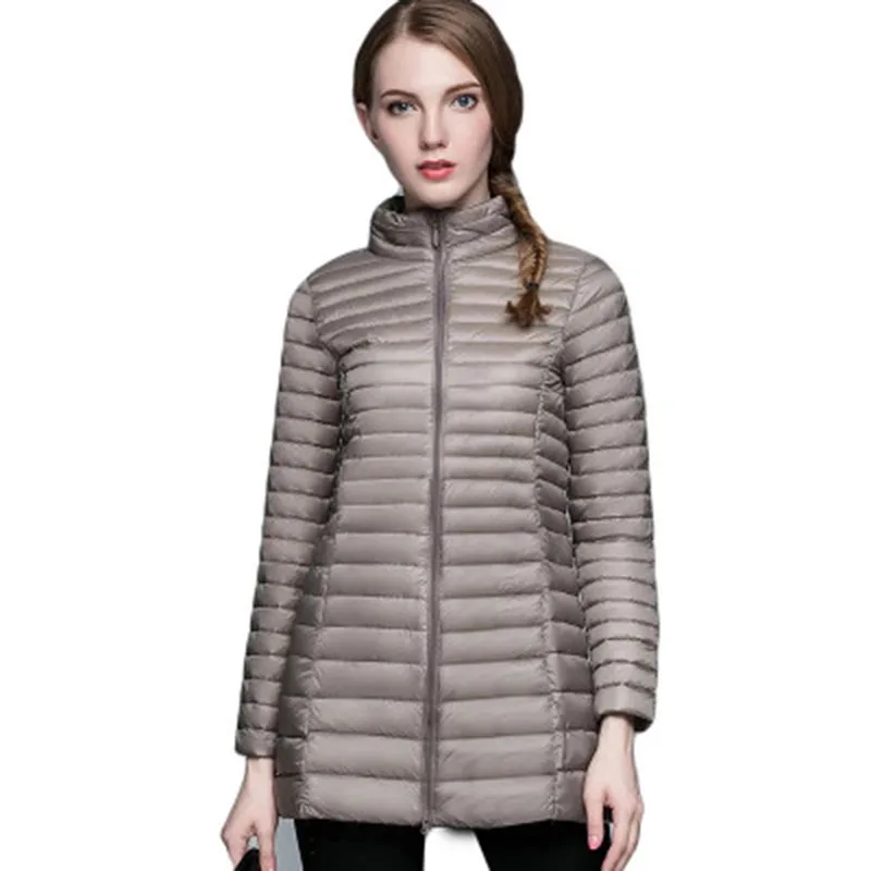  female autumn jacket coat women thin slim warm winter middle long outwear clothing plus size 4xl do