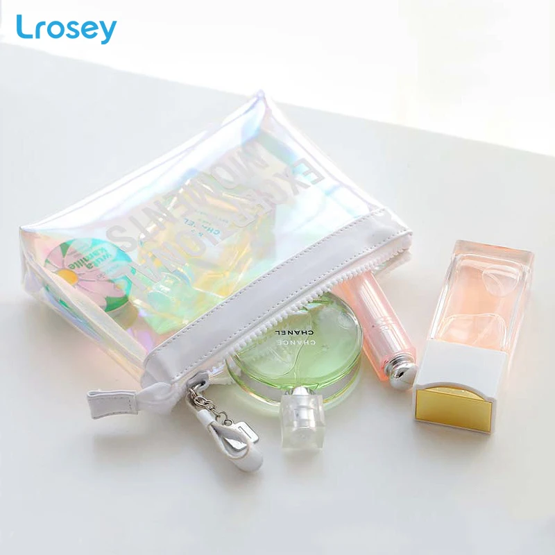 Laser Transparent Makeup Storage Organizers Bag Cosmetic Women 's Handbags Fashion Portable travel PVC Bathroom Waterproof Bags