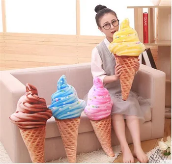 

3D Simulation Creative Ice Cream Sofa Pillow Plush Toy Cushions Kids X'mas Gift Four Colour