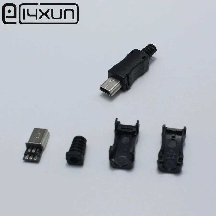 10 шт. DIY OTG мини Тип B USB 5Pin сварки штекер разъем 4 в 1 разъем адаптер Черный