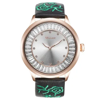 

MATISSE New Women Fashion Austria Crystal Dress Leather Watchband Lady Quartz Wrist Watches With Miyota Movement