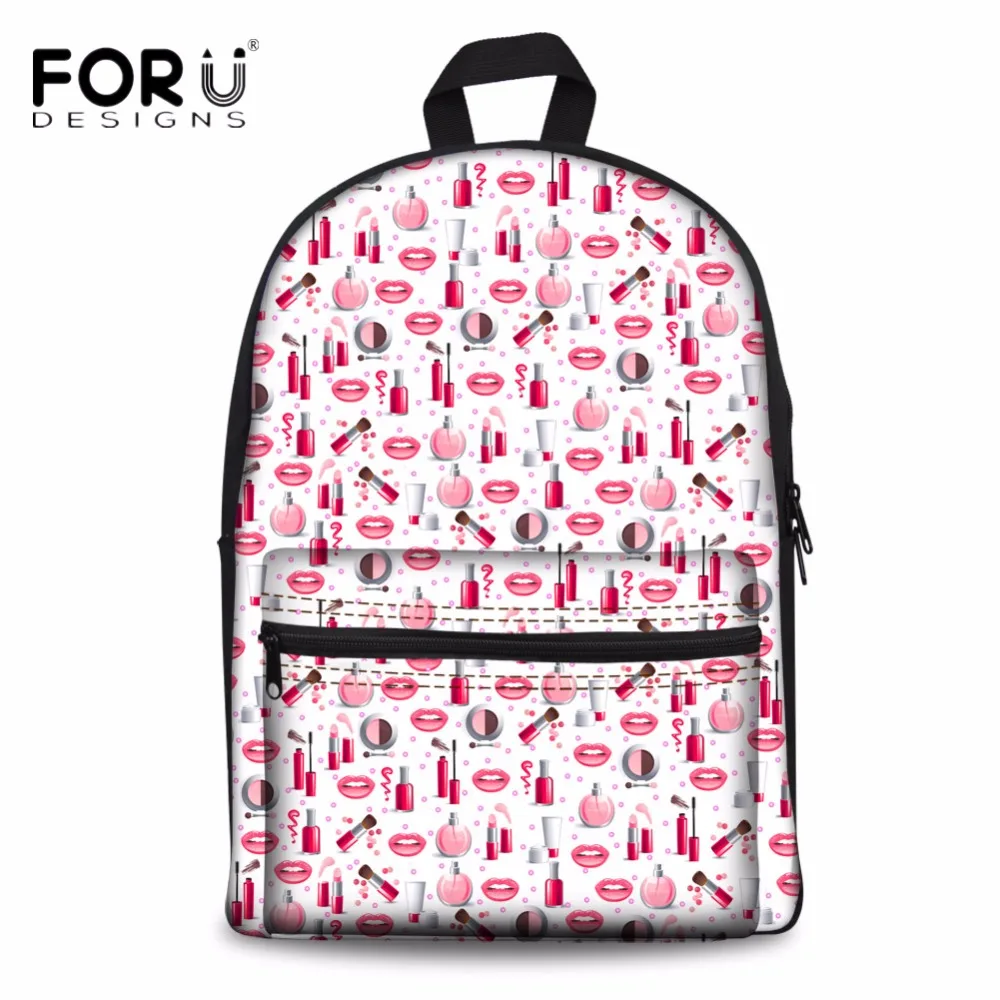 FORUDESIGNS/сексуальный женский холщовый рюкзак с 3D принтом губной помады