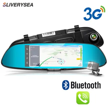 

SLIVERYSEA 3G 7" Car DVR GPS Navigation WiFi Android Full HD 1080P Car Camera Dual Lens Parking Rearview Mirror Camera Video