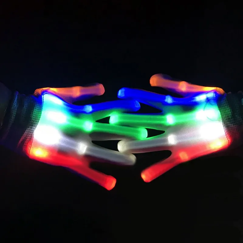 Пара красосветодио дный светодиодных перчаток Rave Light Finger Lighting мигающие перчатки унисекс скелетная перчатка