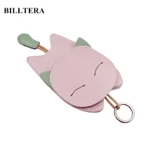 Модный Автомобильный держатель для ключей, милый женский кошелек для ключей, мультяшный Кот, автомобильная ключница, Женский студенческий кожаный чехол для ключей