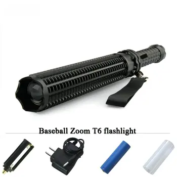 

self defense Telescopic bat led flashlight cree xml-t6 telescopic zoom 18650 rechargeable battery waterproof light torch