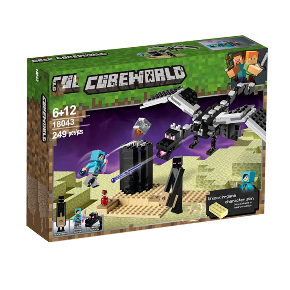 

In Stock 2019 New 18043 The End Battle Compatible Legoing MinecraftING 21151 Blocks Building Toys Model Gifts for Children