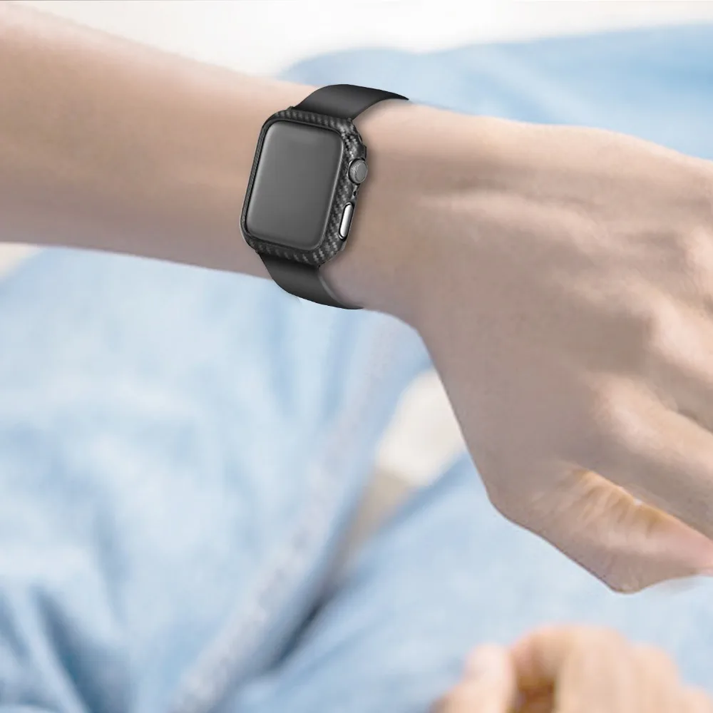 Чехол Laforuta для Apple Watch 5 Крышка Ультратонкая рама Углеродный бампер iWatch серии 4 3