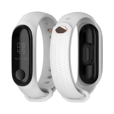 Mi jobs дизайн силиконовый ремешок для Xiaomi mi Band 3 Аксессуары mi Band 4 Браслет ТПУ нескользящий браслет mi band 3 Sport - Цвет: White