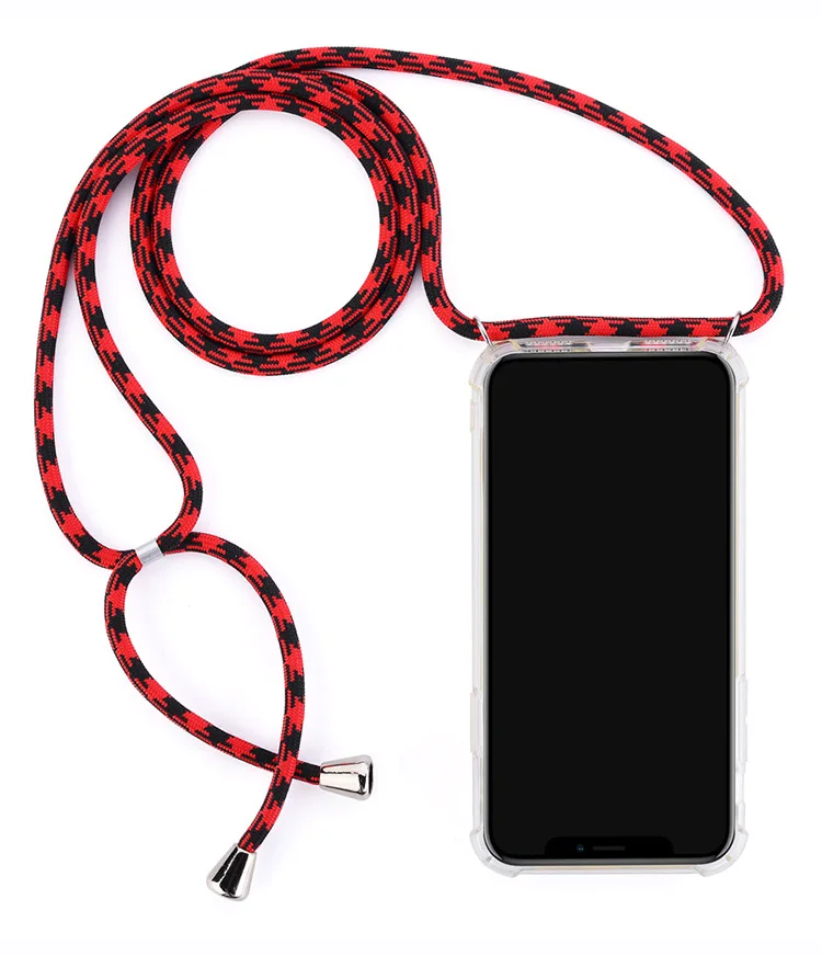

For Samsung S10 S10 Plus S10 Lite S9 S8 Note 8 Note 9 M10 M20 Simple Fahion Clear TPU Case With Strap Rope Crossbody Cord Cases