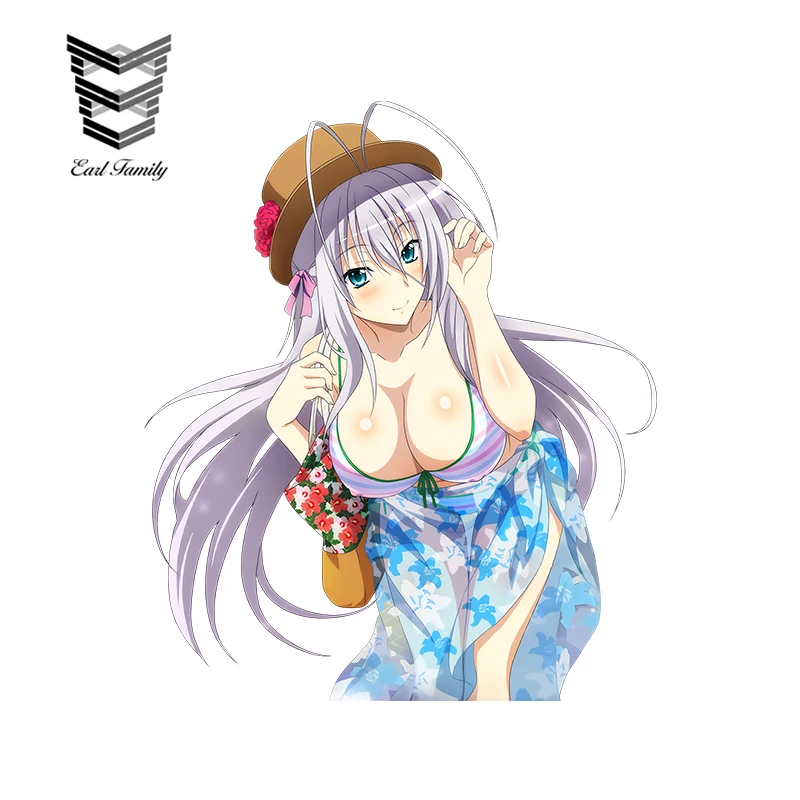 

EARLFAMILY Sexy Car Stickers High School DxD Rossweisse Shidou Irina Render Car Styling Vinyl Car Window Wiper Decal Accessories