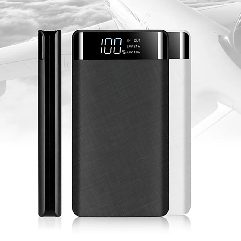 20000mAh банк силы Быстрая зарядка двойной USB Внешний аккумулятор со светодиодным