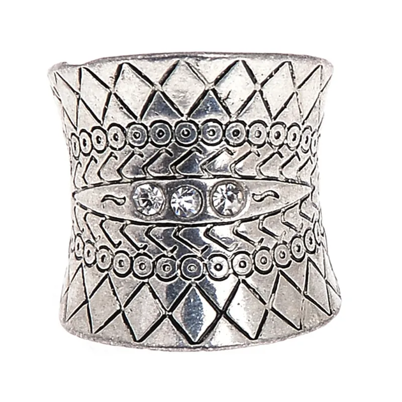 PINKSEE Bohemian Vintage Ethnic Carved Totem Zircon Knuckle Rings Women Antique Midi Finger Wide Ring Jewelry Accessories | Украшения и
