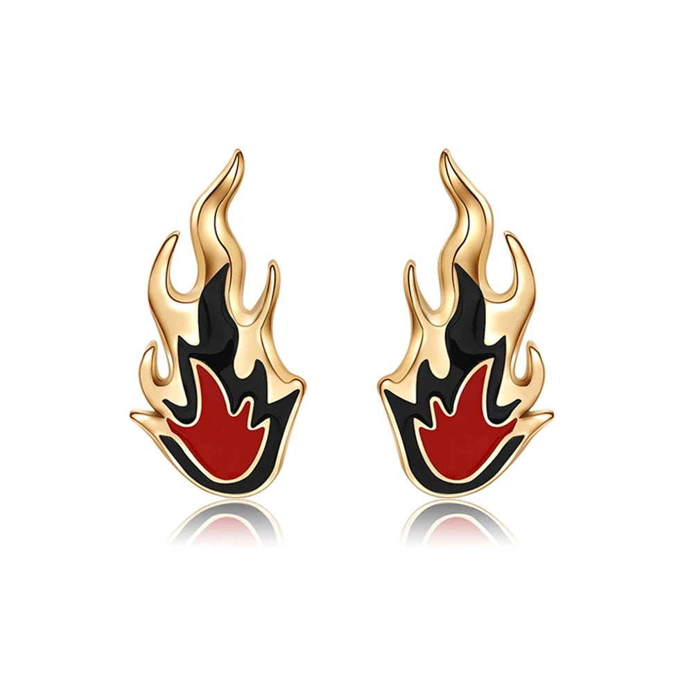 

Lady Fashion Flame Pendant Charm Stud Earrings Wedding Jewelry