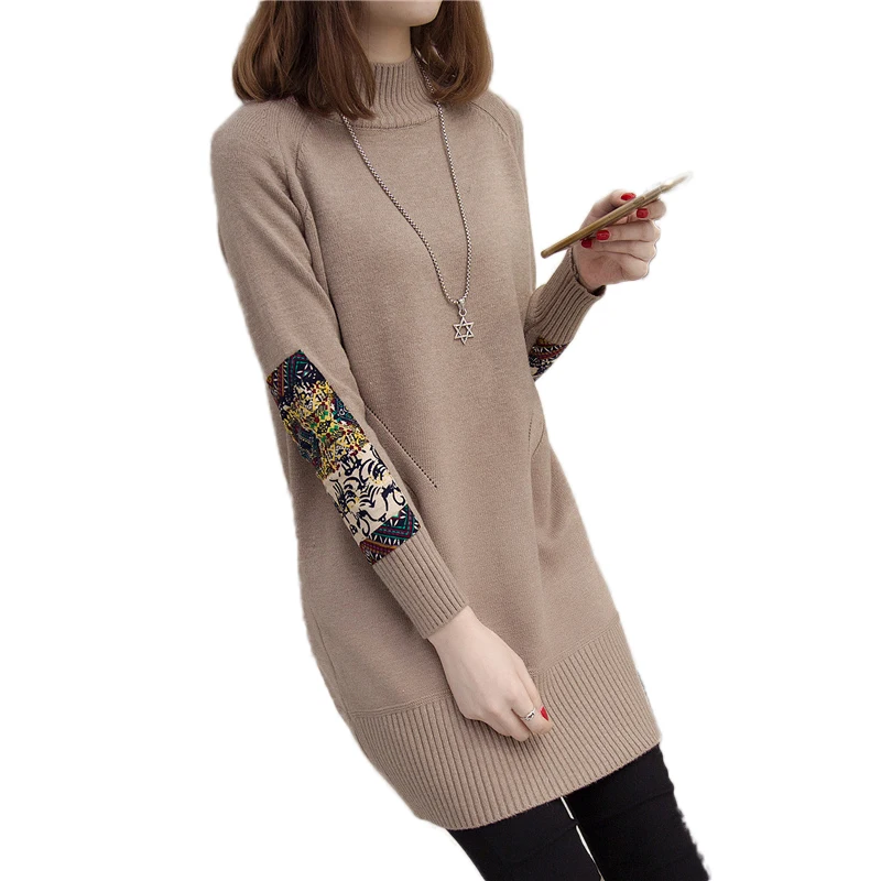 

2018 New Women Fashion Casual Plus Size Print Knitted Women Autumn Winter Sweater Pullover Long-sleeve Sweater LJ0649