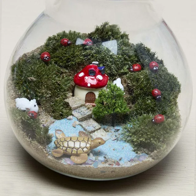 18pcsset home bonsai succulents micro landscape decoration fairy garden miniatures diy doll house model - Fairy Garden Terrarium 18pcsset home bonsai succulents micro landscape decoration fairy garden miniatures diy doll house model - Fairy Garden Terrarium
