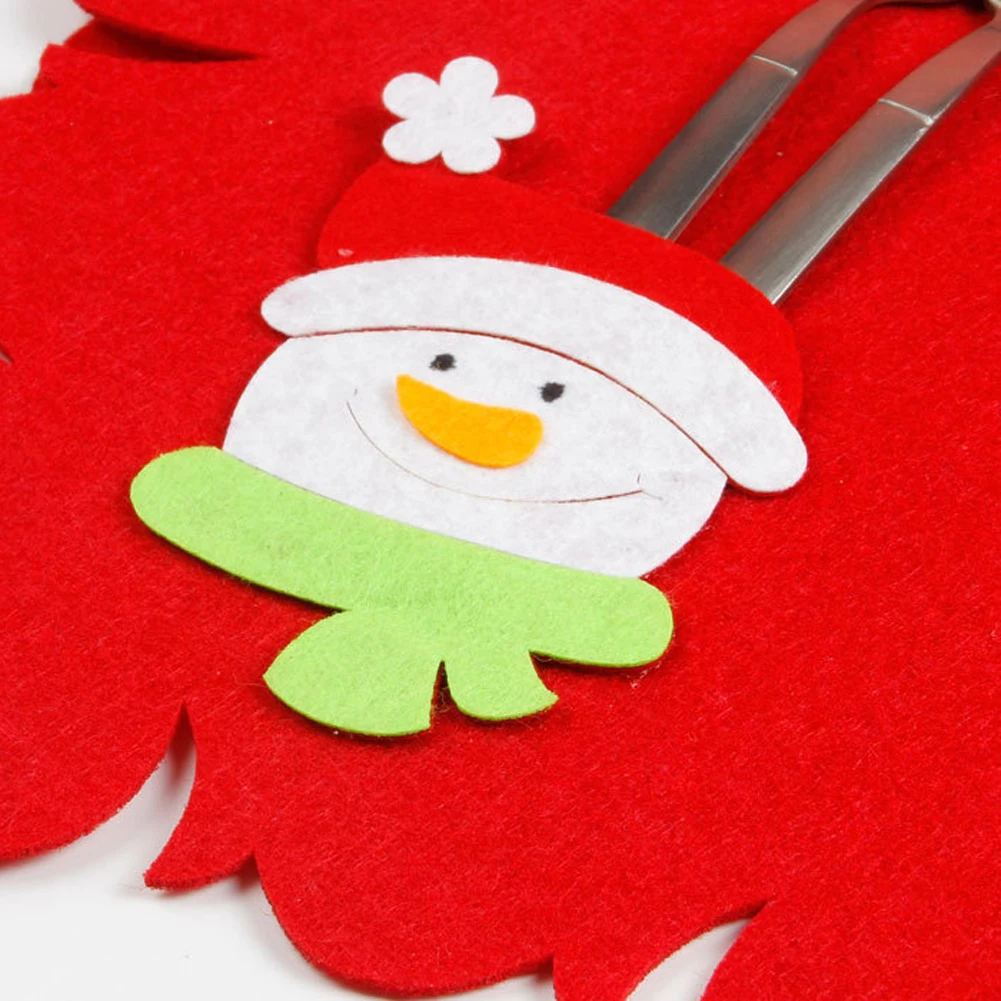 Рождество год Санта Клаус держатели для серебра Вилка Нож настольные коврики покрытие Ужин Декор рождественские украшения для дома