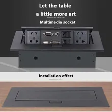 Universal Tabletop Hidden Socket HDMI High-definition Multimedia Desktop Socket Pop-up USB Socket Wall Socket AU/EU/US Standard office conference multimedia socket hidden hdmi usb cable information outlet box universal power desktop socket a17