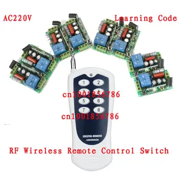 

Free shipping AC220V 1CH Radio remote control switch light lamp LED ON OFF 6Receiver&1transmitter Learning Code