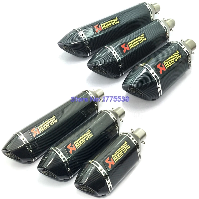 PHULEOVEO Universal 570mm 470mm 370mm Inlet 51mm font b Motorcycle b font Motorbike Akrapovic font b