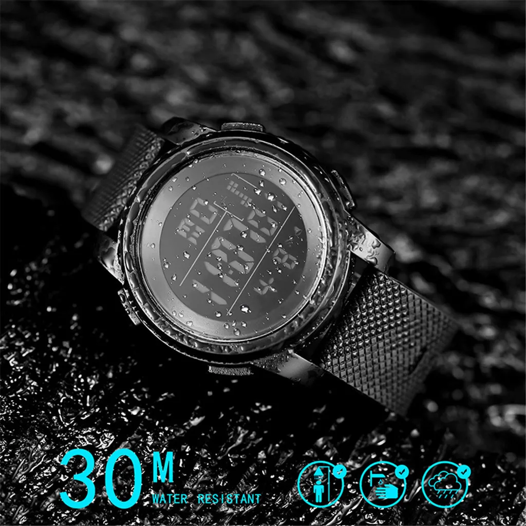 Спортивные мужские часы для мужчин и женщин 30 м водонепроницаемые аналоговые кварцевые часы Автоматическая Дата Военные многофункциональные наручные часы Мужские часы 50