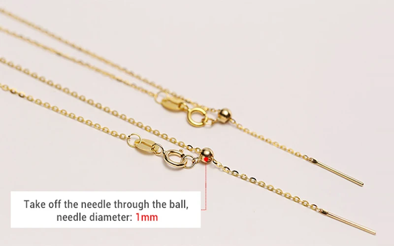 Sinya 18k Classical AU750 Gold Universal Chain 0.8gram Pure Gold Adjustable Chain DIY necklace accessrioes best Gift For Women (5)